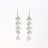 Pendientes de Trigo con Diamantes y Borlas de Perlas Estilo Coreano Nuevos Distintivos Moda de Nicho Elegantes de Gama Alta Joyería para Orejas Versátil