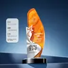 Trophy de Cristal Impreso a Color Serie Cortada Cepillada Premio al Empleado Destacado de la Reunión Anual Premio al Equipo de la Empresa Trophy de Metal