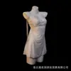 Lencería Sexy Malla Encaje Realce de Senos Tentación Con Aros Push-up Huecos Transparente Abertura en la Entrepierna Vestido Camisola para Mujer No es necesario quitarse