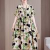 Vestido de Algodón y Seda Floral para Mujeres de Mediana Edad y Mayores, Nuevo Estilo Verano 2026, Vestido Holgado de Algodón y Rayón para Usar como Exterior