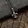 Collar con colgante de iris de plata 925, estilo vintage, con una corona y diseño floral, en estilo punk europeo y americano, venta al por mayor tanto para hombres como para mujeres