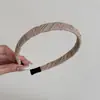 Diadema Plisada de Color Sólido con Textura Satinada de Alta Saturación Estilo Coreano para Mujer, Diadema Ancha de Tela para Recoger el Cabello con Corona Alta