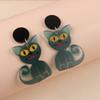 Pendientes de Halloween europeos y americanos con diseño de calabaza, fantasma, diablo y calavera, acrílicos, exagerados, accesorios para las orejas para mujer.