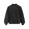Moletom Masculino Oversized com Gola Redonda, 350g, Lavado com Efeito Desgastado, Estampa Floral, Marca Tendência, Mangas Longas, Pulôver Camisa Esportiva