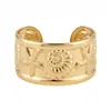 Pulsera transfronteriza oceánica europea y americana con palmera, estrella de mar, concha, diseño único y moderno, pulsera abierta en forma de hoja