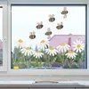 BRUP Estilo Boceto Manzanilla Abejita Linda Pegatina Estática para Ventana de Piso a Techo Balcón Calcomanía Sencilla BR-JD5646C