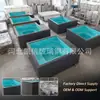 Diseño de ventana rectangular para ver en una piscina exterior para adultos en el patio de una villa.