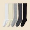 Calcetines de pantorrilla adelgazantes de rayas finas japoneses jk de doble aguja que no hacen bolitas para niña, combinan con todo, negros, blancos, grises, de felpa