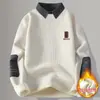 Transfronteiriço Pode Ser Enviado em Nome de Tricôs de Inverno de Alta Qualidade 2024, Tricôs com Gola Camisa, Pulôveres Grossos Aveludados