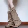 Botas altas de nuevo estilo con tacones altos blancos y punta fina, nuevas botas de caballero para otoño e invierno, talla grande, moda 2026