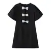 Para Comercio Exterior Transfronterizo Europeo y Americano Ropa de Mujer Aliexpress Más Vendido Vestido Corto Mini de Verano Decorado con Lazo