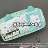 Estuche para lápices tipo crema de gato de chocolate color menta, bolsa ita de gran capacidad estilo ins girly con alto atractivo estético