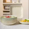 Juego de vajilla de cerámica de color crema de alta calidad, cuenco, platos para el hogar, juego de cuenco y palillos combinados para hacer uno mismo gratis