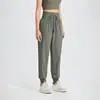 Calça de Fitness Yoga Harem Casual Solta de Cintura Alta com Cordão Secagem Rápida Proteção Solar Esportiva para Corrida Feminina