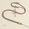 Colgante de Abeja de Cera de Abeja Cuerda para Colgante Cadena para Suéter de Mantra de Seis Caracteres Dorados Collar de Estilo Étnico Ajustable Cuerda para Colgante Venta al por Mayor
