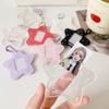 Llavero de Estrella de Acrílico de Dibujos Animados Coreanos para Sostener Fotos para Estudiantes Marco de Foto de Identificación de 1 Pulgada Colgante Joyería para Mujeres