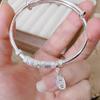 Nuevo brazalete de empuje y tracción Ping An Xile Xiangyun estilo chino para mujer, regalo sólido para novia, regalo de cumpleaños