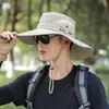 Sombrero de Pescador con Ventilador Solar Transfronterizo para Hombres, Sombrero de Sol de Ala Ancha para Senderismo de Verano para Mujeres, Sombrero de Protección Solar para Exteriores, Sombrero de Pesca