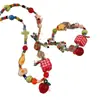 Collar Accesorios de Verano Lujo Ligero Playa Clavícula con Forma de Manzana Dopamina Colorido Moño Cuentas