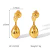 Europa e Estados Unidos estilo ins transfronteiriço personalidade tendência brincos de aço inoxidável banhados a ouro 18k brincos com pingente de gota brincos de aço titânio atacado