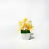 Planta artificial de césped de peonía de 5 piezas transfronteriza en maceta para escritorio de oficina, mini bonsái, maceta decorativa de escritorio