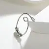 Anillo Giratorio de Nuevo Estilo Transfronterizo Anillo de Rueda Universal Anillo de Ansiedad para Mujer y Hombre Anillo de Cuentas Finas Ajustable Joyería