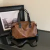 Bolsa de Viaje Corta Distancia de Cuero Suave Retro Gran Capacidad Tacto de Alta Gama Bolso de Hombro para Mujer Lujo Ligero Equipaje de Mano para Viaje de Negocios