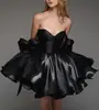 Vestido de Noche de Color Sólido con Tirantes Diseño de Lazo Vestido Corto Fiesta de Cumpleaños Baile de Graduación Vestido Petite para Mujer