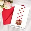 Tarjeta de felicitación transfronteriza para el Día de San Valentín con juego de sobres, Mensaje de bendición escrito a mano para parejas, Tarjeta plegable