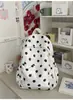 Mochila estilo coreano para chicas de secundaria y preparatoria, elegante y versátil, mochila casual de doble hombro de gran capacidad con lunares