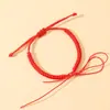 Cuerda de Mano Semi-acabada Nudo de Diamante Tejido a Mano Cuerda Roja DIY Pulsera Semi-acabada de Cuentas Oro Duro Hebilla de Seguridad