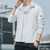 Verão Thin Coat Homens com capuz Jaqueta Protetor Solar Moda Tendência All-match Estudante Outdoor Roupas Protetor Solar Leve