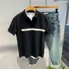 Camiseta Masculina de Manga Curta da Moda de Alta Qualidade Estilosa T2025 Verão Nova Cor Blocada Patchwork Camisa Polo