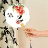 Ventoinha Redonda Fofa de Panda com Tema de Frutas, Novo Estilo Chinês, Ventilador de Estilo Chinês Tradicional para Mulheres, Ventilador de Dança de Verão, Suporte Portátil para Fotos, Ventilador de Papel Estilo Antigo