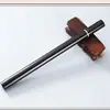 Tubo de Incenso de Madeira Ébano com Incrustação de Sândalo Roxo e Anel de Buxo, Suporte de Incenso de Madeira, Base para Incenso, Suporte de Incenso de Agarwood