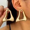 Brincos ovais de metal lava líquida de personalidade europeia e americana brincos geométricos irregulares plissados