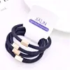 Accesorios para el Cabello de Estilo Coreano Más Vendidos, Cuerdas para el Cabello, Bandas Elásticas, Cuentas Cuadradas Mate Doradas con Rosca Empaquetadas en Tarjeta, Accesorios para el Cabello de 2 Yuan