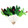 Cactus Horneado Adornos Decorativos Globo Brillante Flor de Cumpleaños Bandera Cactus Suministros Decorativos para Pastel