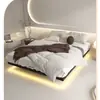 Cama suspendida cama de hierro casa de huéspedes red de costillas网红 sin cabecero habitación principal doble cama de hierro de lujo ligero marco de cama suspendido apartamento