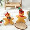 Colgante de muñeca con escena navideña, arreglo festivo de dibujos animados, accesorios creativos, decoración de ventanas, pequeños adornos con borde cruzado