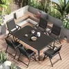Conjunto Combinado de Mesa e Cadeiras para Exterior, Mesa de Chá à Prova d'Água e de Sol para Pátio e Varanda, Mesa de Vidro para Barraca de Rua, Cadeira Dobrável Portátil