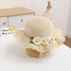 Chapéu de Verão Novo para Meninas Chapéu de Palha com Margarida e Fita Proteção Solar Fina Praia Proteção UV Chapéu de Sol