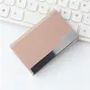 Soporte para Tarjetas de Presentación de Acero Inoxidable PU Caja Metálica para Tarjetas de Presentación Soporte Creativo para Tarjetas de Presentación de Aleación de Aluminio Caja para Regalo de Negocios LOGOTIPO