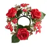 Guirnalda de Candelabro de Flores Silvestres Pequeñas con 3 Rosas Simuladas Decoración del Hogar para el Día de San Valentín Guirnalda de Decoración de Mesa para Halloween