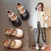 Zapatos de Princesa de Cuero para Niñas 2026 Primavera y Otoño Negro Suela Suave Zapatos Individuales para Niñas Zapatos Pequeños de Cuero para Niños Zapatos de Desempeño para Estudiantes de Primaria