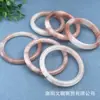 Pulsera Rellena Flor de Durazno de Jade Rosa para Mujer, Joyería Plana y Redonda de Jade, Regalo de Negocios, Suministro de Jade Vivo