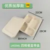 Caixa de Almoço Descartável Biodegradável com Múltiplos Compartimentos (3, 4, 5 ou 6), Caixa de Embalagem para Viagem, Caixa Bento, Bandeja de Alimentos, Caixa de Almoço para Estudantes