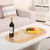 Alfombrilla para mesa de café europea 40*84cm tela bronceado PVC Mantel ovalado impermeable anti-quemaduras alfombrilla de plástico blando