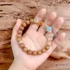 Pulsera de Cristal Natural Sándalo Barbie con Múltiples Piedras Preciosas, Pulsera de Cristal Estilo Chino para Mujer, Sutra del Corazón, Joyería de Pulsera de Ágata Calcedonia Jade Azul Marino