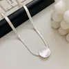Colar Pendente Redondo Simples e de Alto Padrão, Joias de Estilo Fresco e Luxo Leve, Acessórios Versáteis para Mulheres